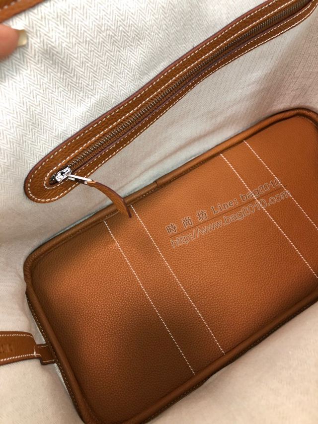 HERMES女包 花園包36cm Garden party  愛馬仕togo皮手提包 土黃  Ama1637